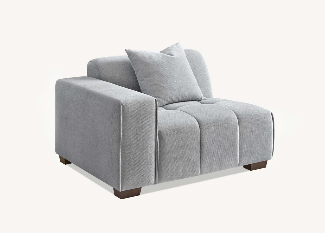 The Arlo Right Hand Corner Group in Cloudy Grey Boucle
