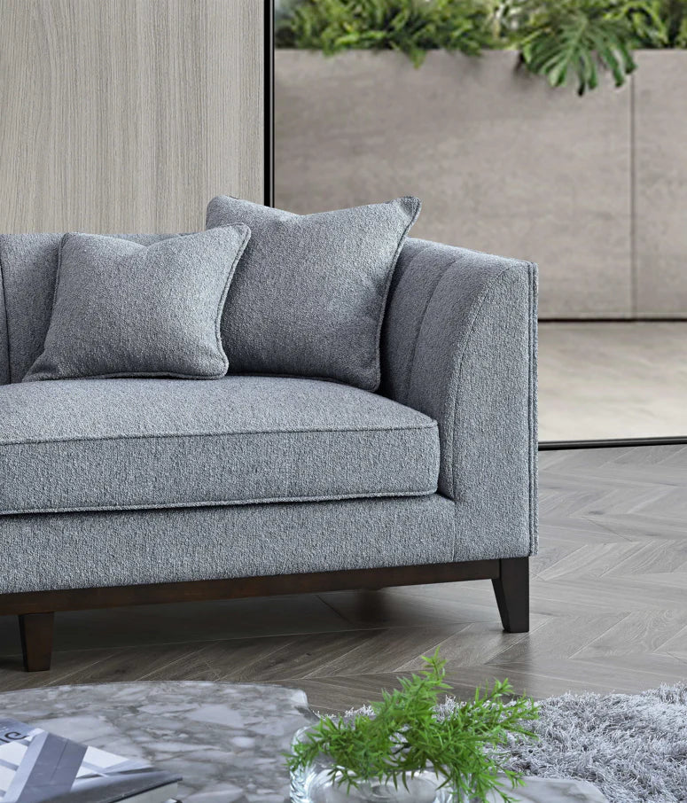 The Isla Left Hand Corner Sofa in Dolphin Boucle