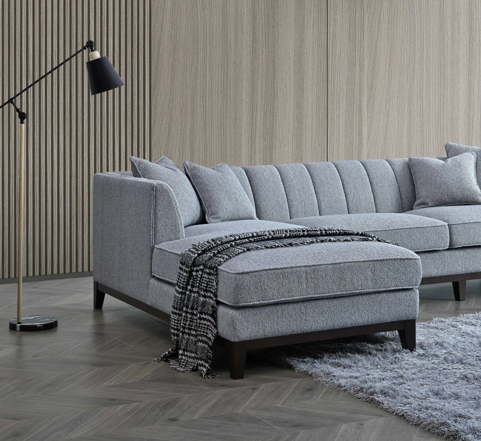 The Isla Left Hand Corner Sofa in Dolphin Boucle