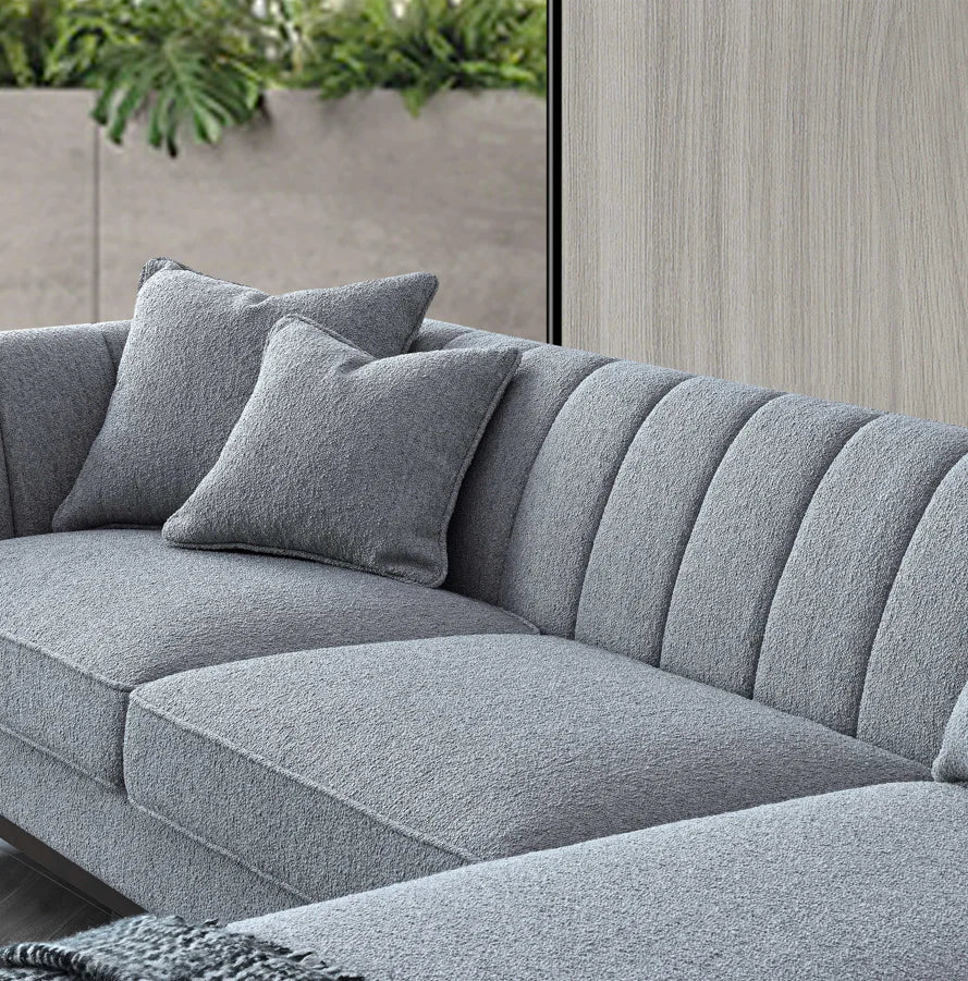 The Isla Right Hand Corner Sofa in Dolphin Boucle