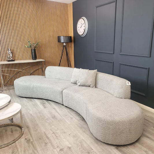The Lucent Curved Cinema Boucle Sofa